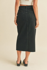 Made You Look Denim Midi Skirt