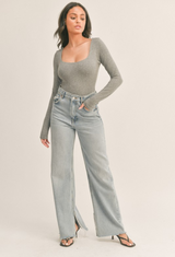 The Basic Gray Bodysuit
