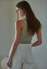 Amalia Distressed Sage Tank