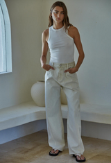 Amalia Distressed White Tank