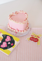 Cherish You Bow Cherry Flat Die Cut Greeting Card