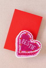 Bestie Cake Mini Flat Die Cut Greeting Card