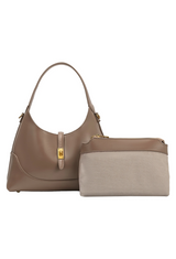 Caroline Taupe Recycled Vegan Shoulder Bag