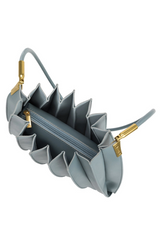 Carrie Pleated Vegan Shoulder Bag in Slate