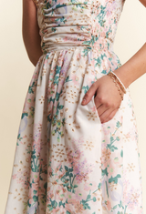 Cotton Candy Floral Midi Dress