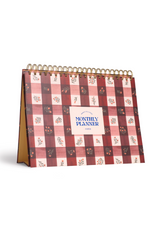 Floral Gingham Monthly Desk Pad