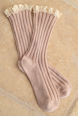 Mauve Crochet Socks