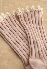 Mauve Crochet Socks