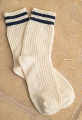 Waffle Knit Navy Socks