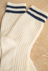 Waffle Knit Navy Socks