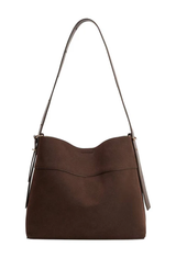 Stormie Espresso Vegan Suede Tote