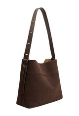 Stormie Espresso Vegan Suede Tote