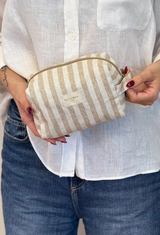 Sparkly Striped Makeup Bag