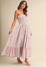 Lilac Flowers Midi Dress