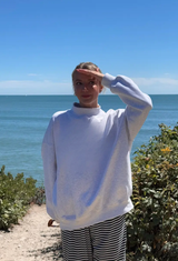Pearl Grey Mockneck Sweatshirt