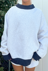 Polka Dot Mockneck Sweatshirt