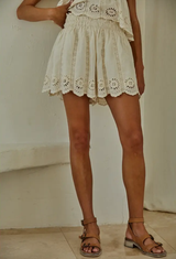 Florence Eyelet Cream Shorts