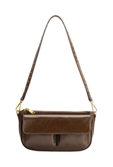 Aria Espresso Recycled Vegan Leather Shoulder Bag