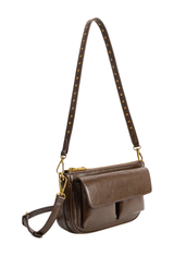 Aria Espresso Recycled Vegan Leather Shoulder Bag