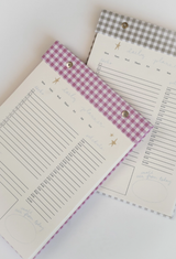 Daily Planner Notepad in Berry Pink Gingham