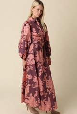 Mauve Floral Maxi Dress