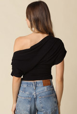 Alessia Black Draped Top