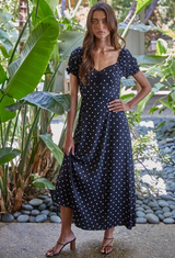 Lucy Dotted Black Dress