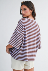 Blackberry Mocha Striped Top