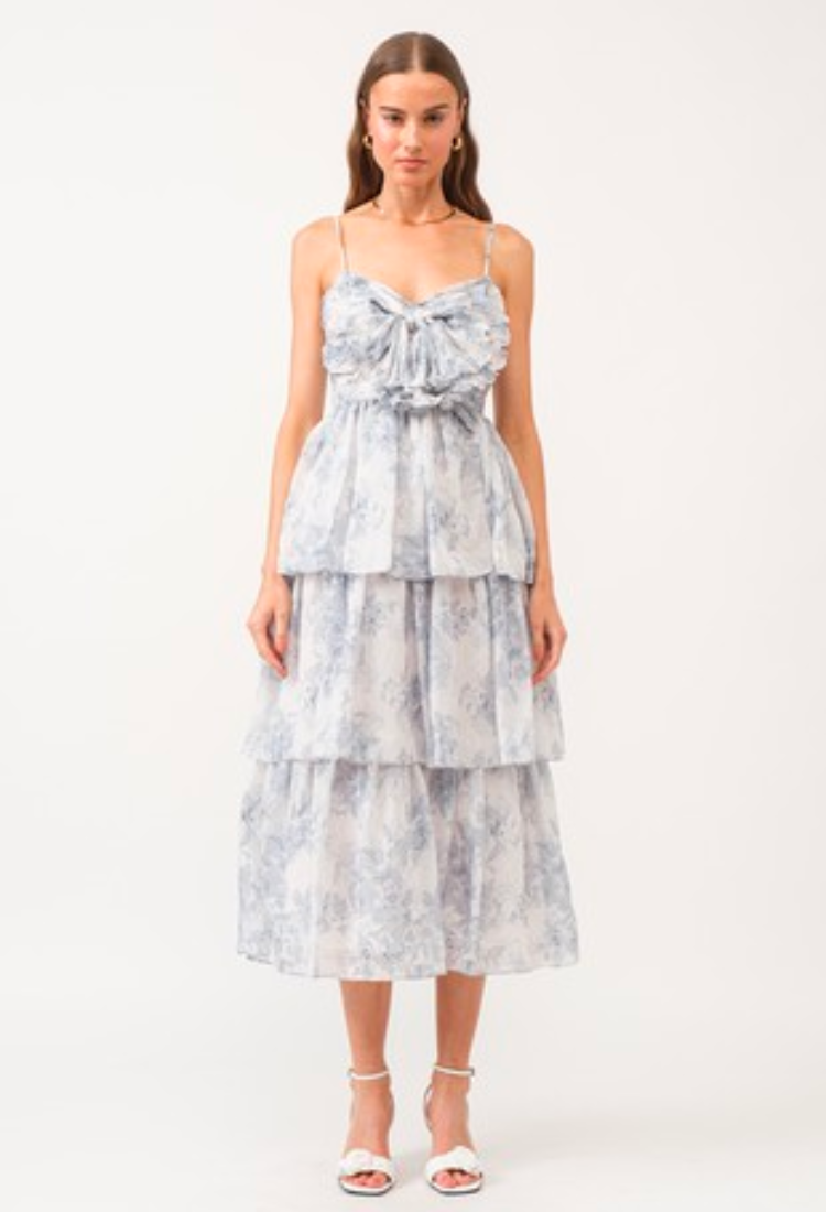blue dress for baby girl Toile De Jouy Midi Dress – Bella + Mauve