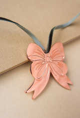 Festive Bow Die Struck Metal Christmas Tree Ornament