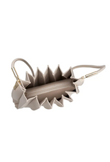 Carrie Pleated Vegan Shoulder Bag in Bone