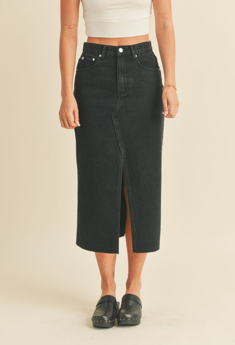 Made You Look Denim Midi Skirt