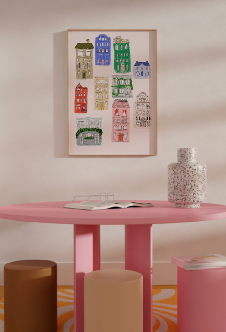 Poppy Village Art Print