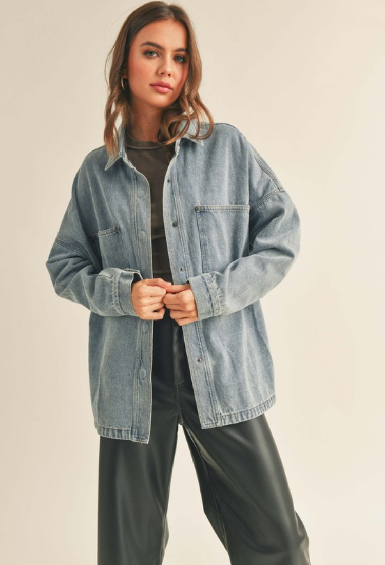 Don't Look Back Denim Shacket
