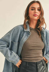 Don't Look Back Denim Shacket
