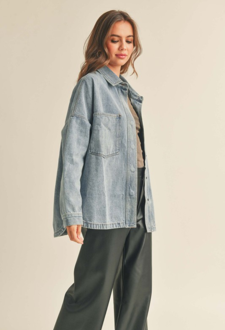 Don't Look Back Denim Shacket