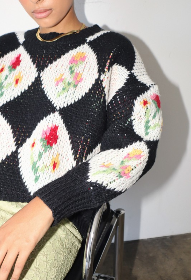 Vintage Floral Sweater