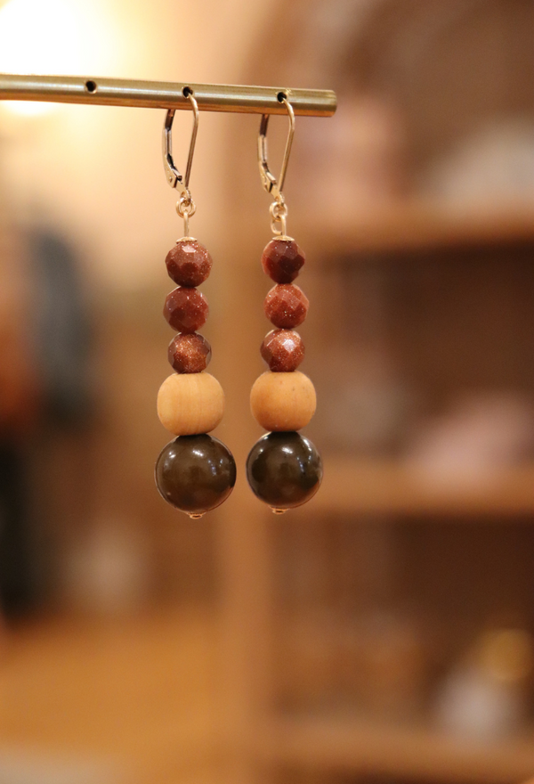 Fall Toned Beaded Earrings