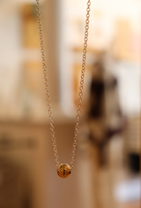 Gold Ball Charm Necklace