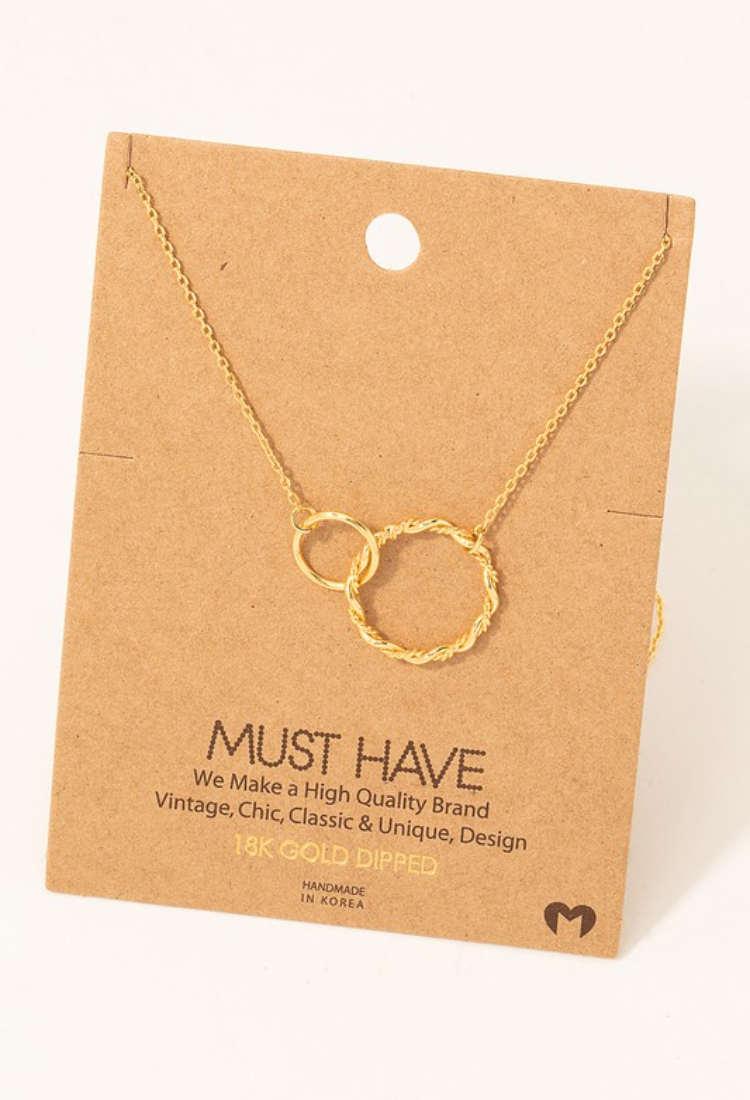 Double Circle Link Necklace