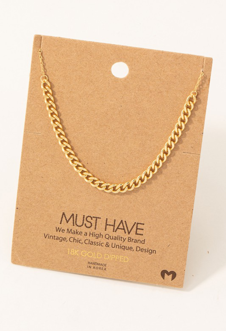 Curb Chain Gold Necklace