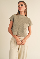 Fraser Olive Sweater Knit Top