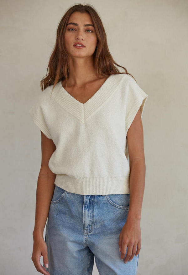 Spring Days Ivory Sweater Vest
