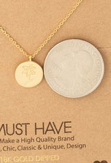 May Flower Coin Pendant Necklace