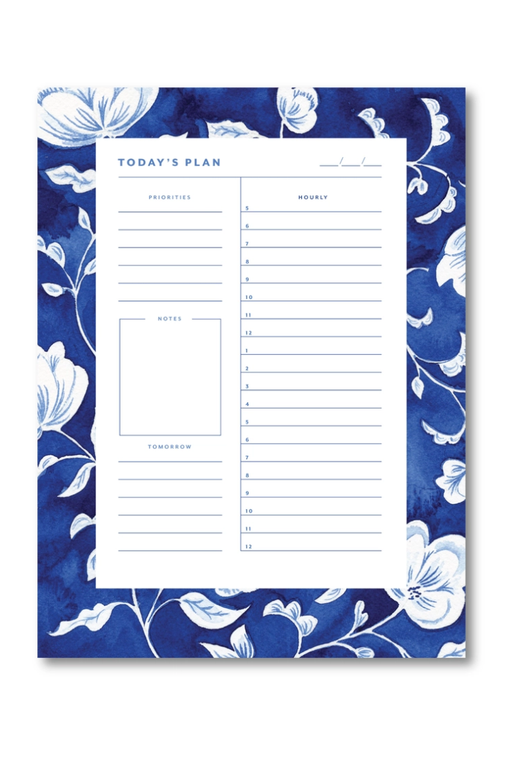 Planner Blue Notebook Elegant Blue Daily Planner Desktop Notepad – Bella + Mauve