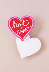 Hot and Smart Heart Mini Flat Die Cut Greeting Card