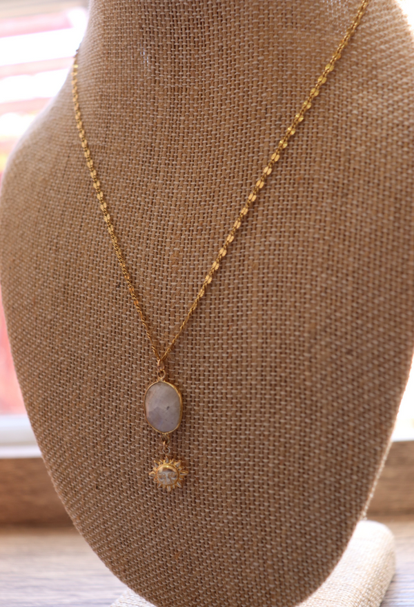 Sun & Stone Pendant Necklace