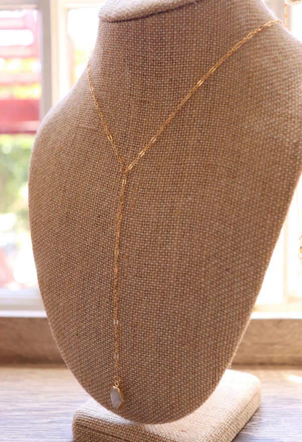 Y Chain Stone Necklace