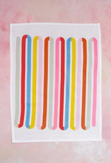 Squiggle Stripes Modern Bright Colorful Flour Sack Tea Towel