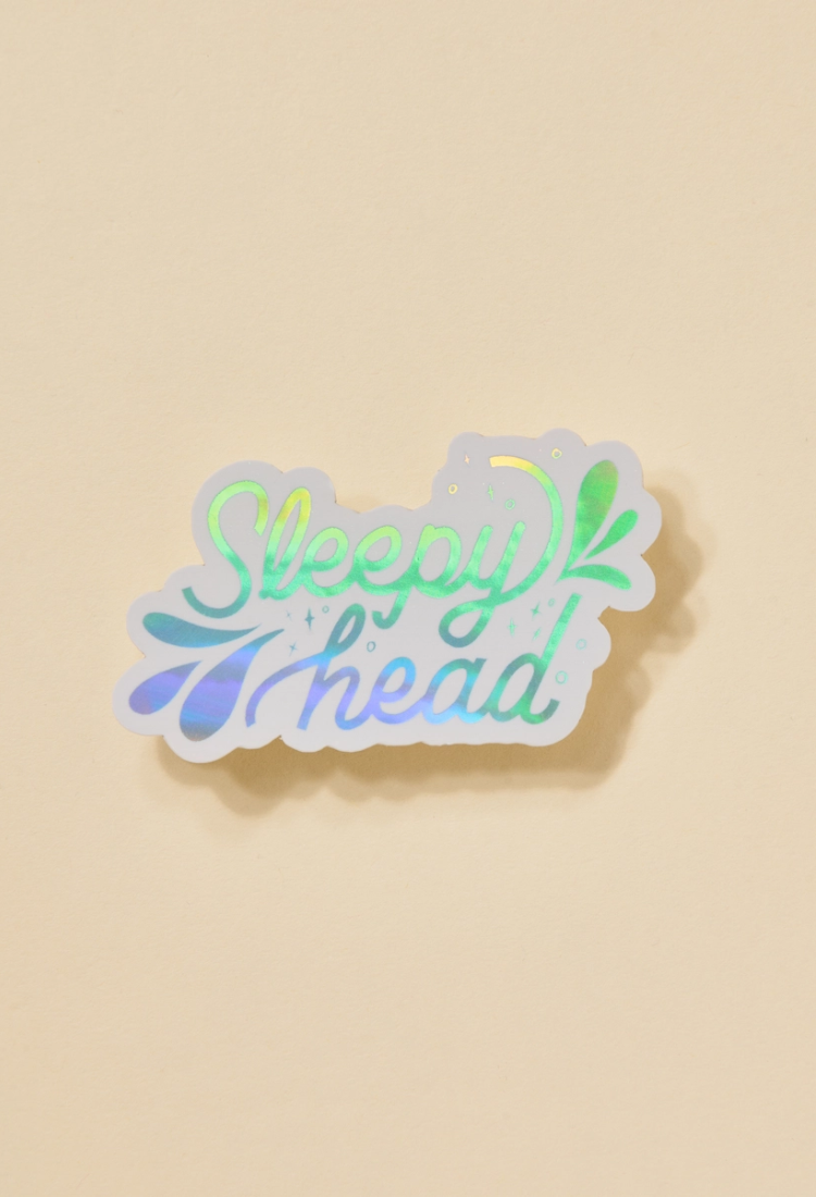 Sleepy Head Holographic Sticker